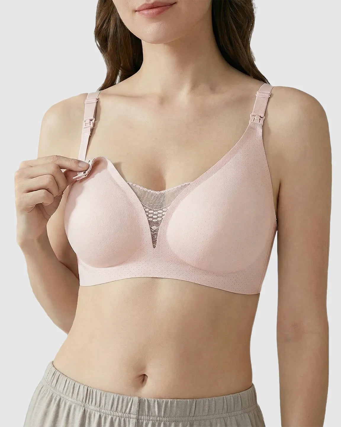 Thin Mesh Jelly Strip Design Nursing Bra