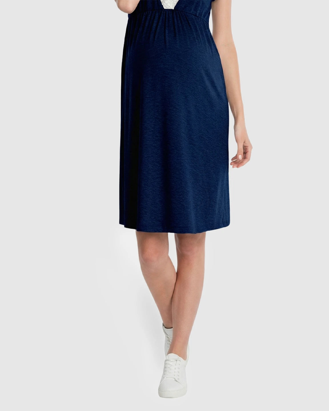 Lace-Trim V-Neck Maternity & Nursing Nightdress