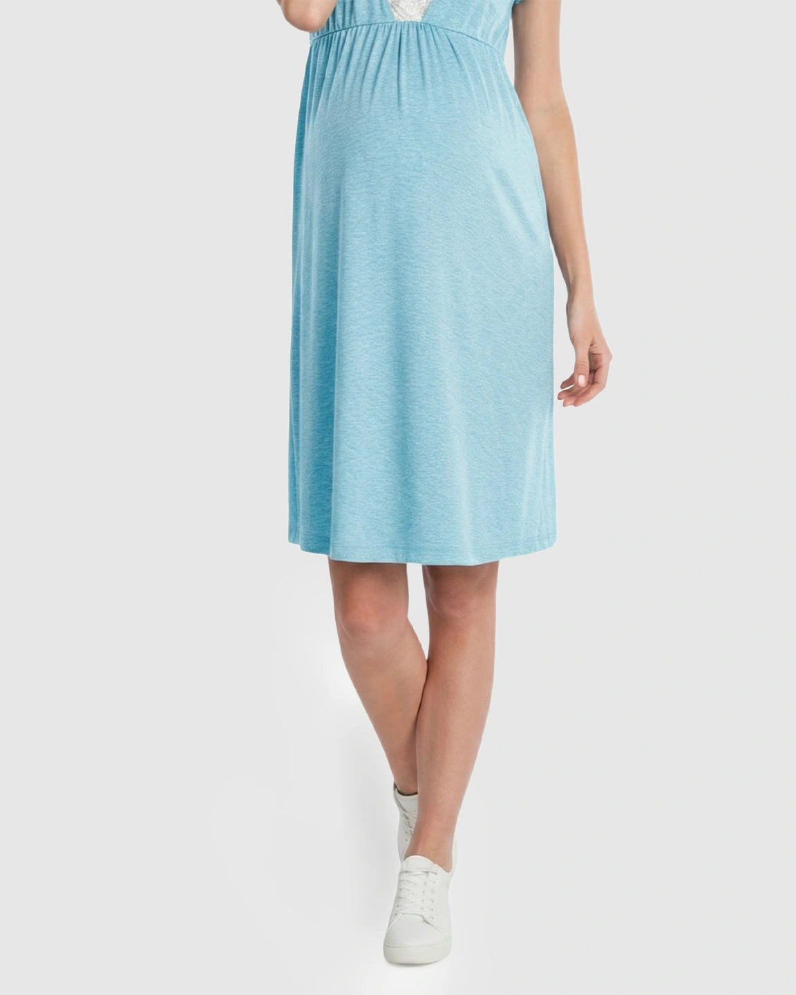 Lace-Trim V-Neck Maternity & Nursing Nightdress