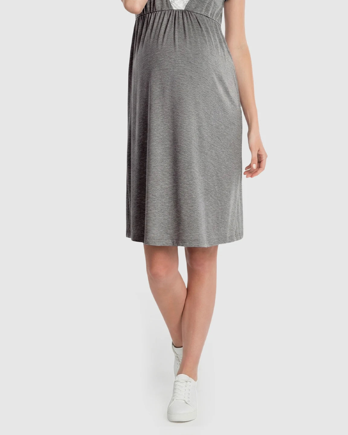 Lace-Trim V-Neck Maternity & Nursing Nightdress