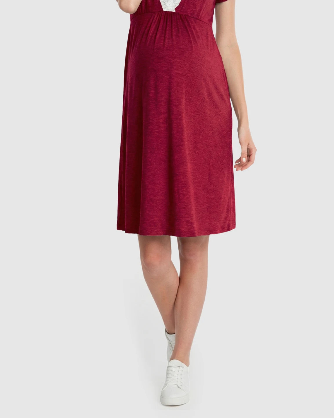 Lace-Trim V-Neck Maternity & Nursing Nightdress