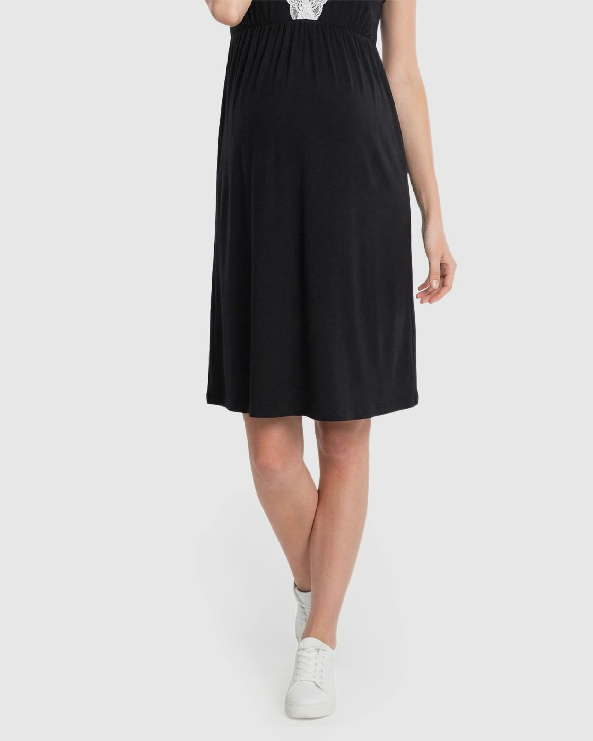 Lace-Trim V-Neck Maternity & Nursing Nightdress