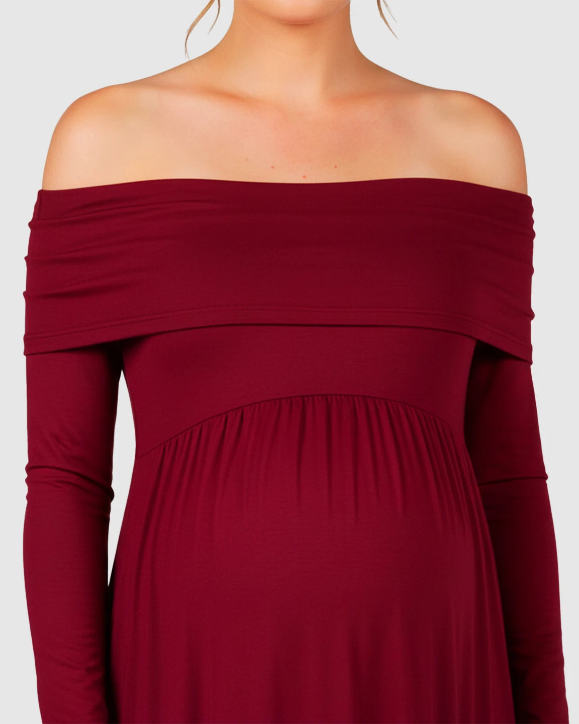 Off-Shoulder Floor-Length Maternity Gown