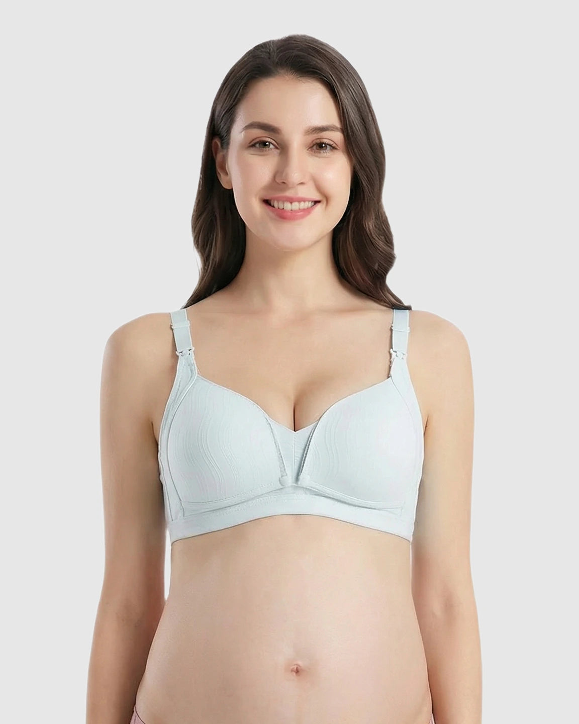 Front-Open Ribbed V-Neck Nursing Bra