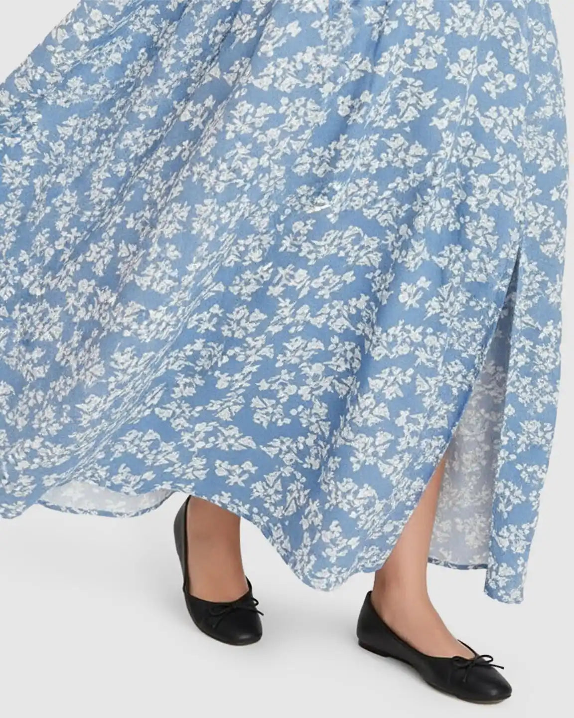 Cinched Waist Bohemian Maternity Maxi Dress