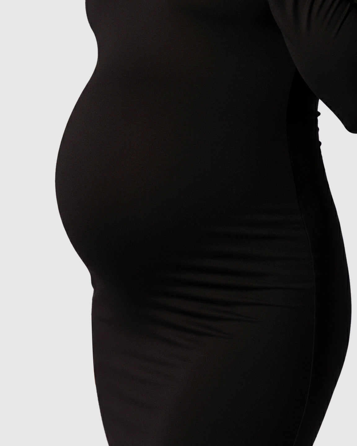 Mock-Neck Bodycon Maternity Maxi Dress