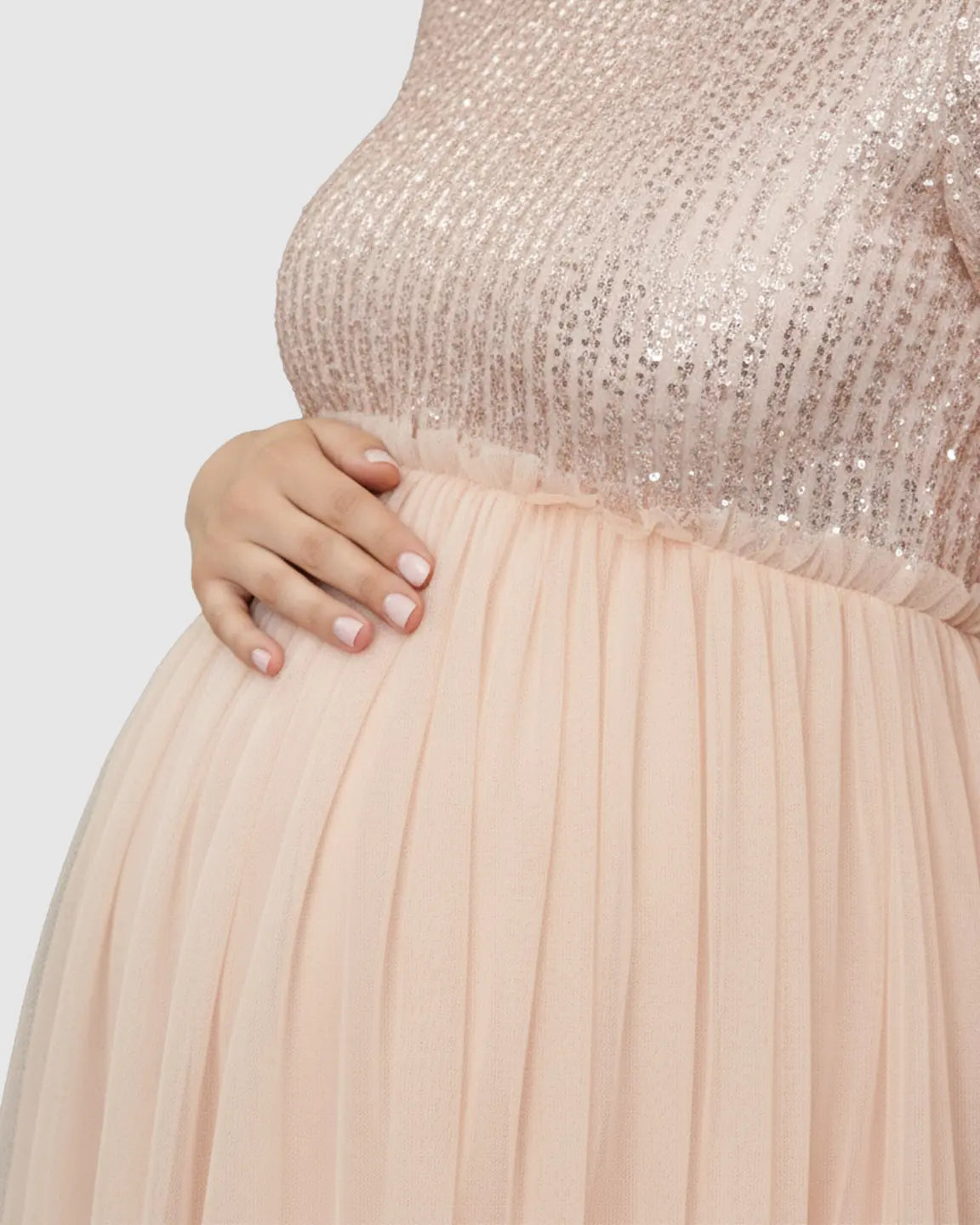 Sequin Empire-Waist Maternity Midi Dress