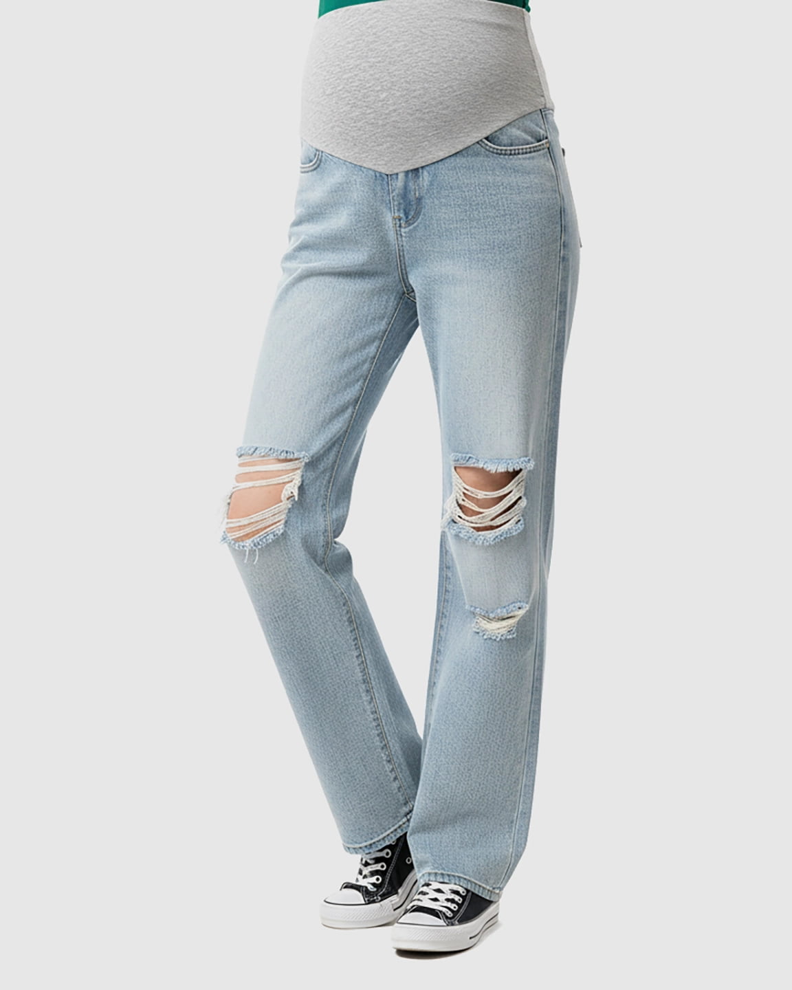 Distressed Baggy Maternity Jeans