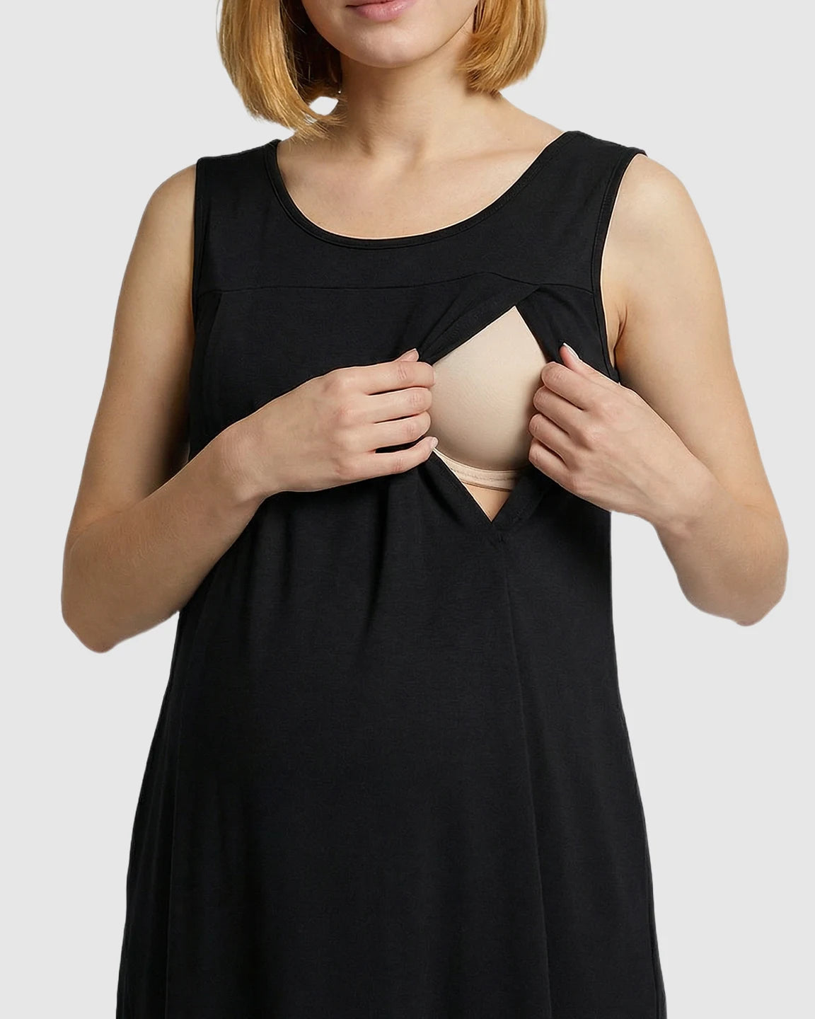 Discreet Nursing Opening Casual Maternity Midi Dress