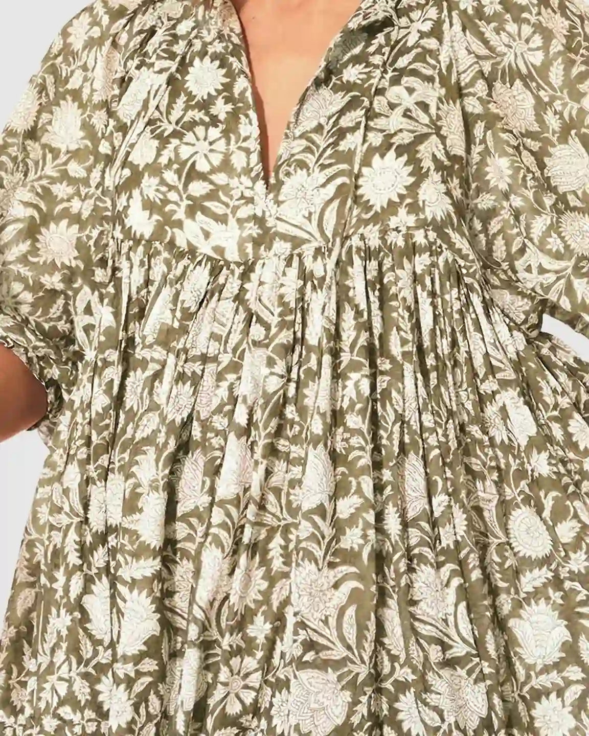 Flowy Cotton Boho Maternity Midi Dress