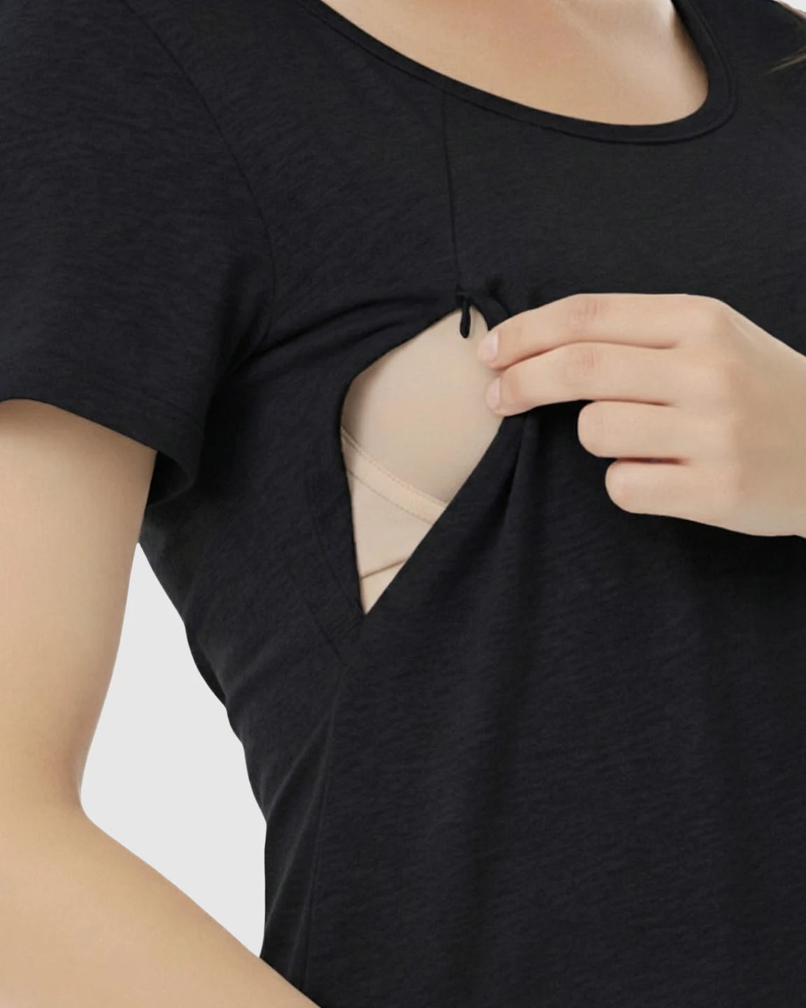 Side-Access Nursing Casual Maternity Midi Dress