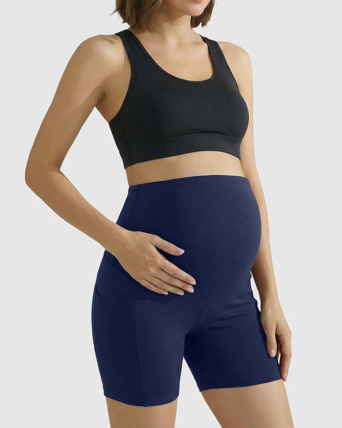 High-Waist Supportive Maternity Shorts