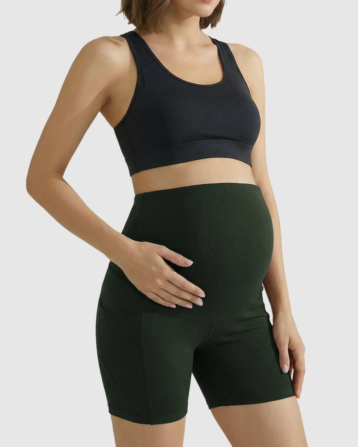 High-Waist Supportive Maternity Shorts