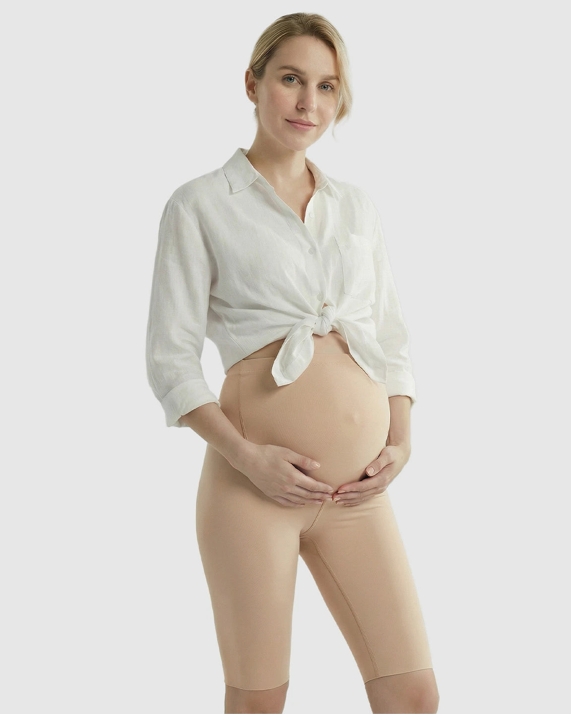 High-Waist Sculpting Maternity Shorts