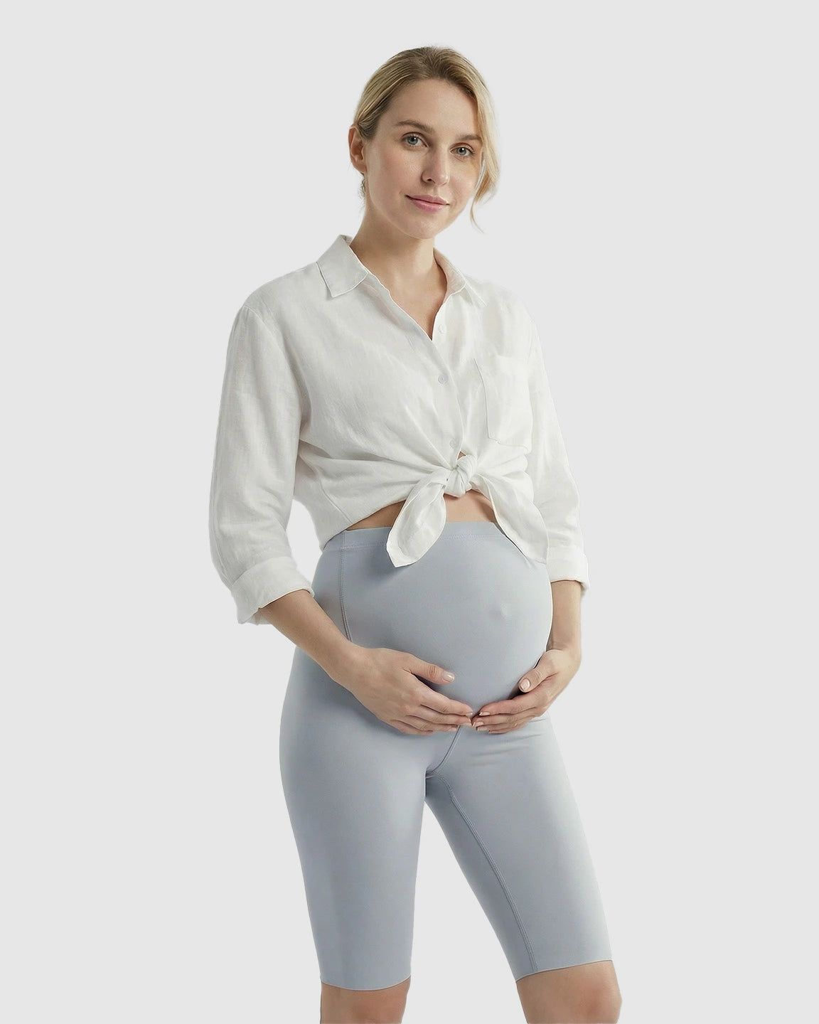 High-Waist Sculpting Maternity Shorts