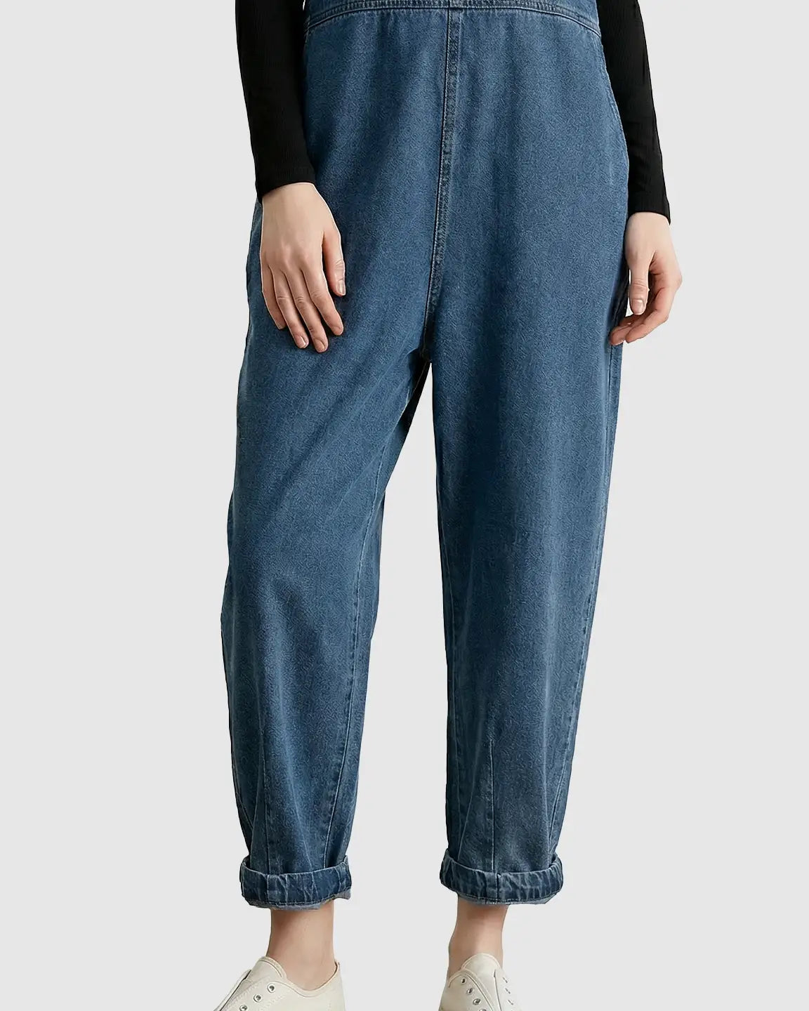 Loose-Fit Denim Maternity Overalls
