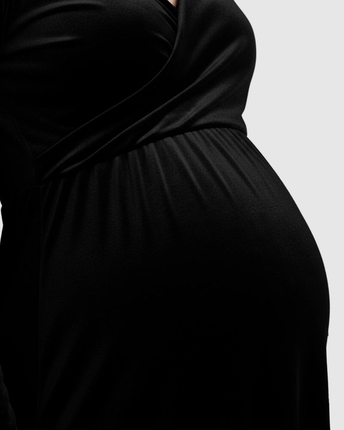 Off-Shoulder Velvet Maternity Gown