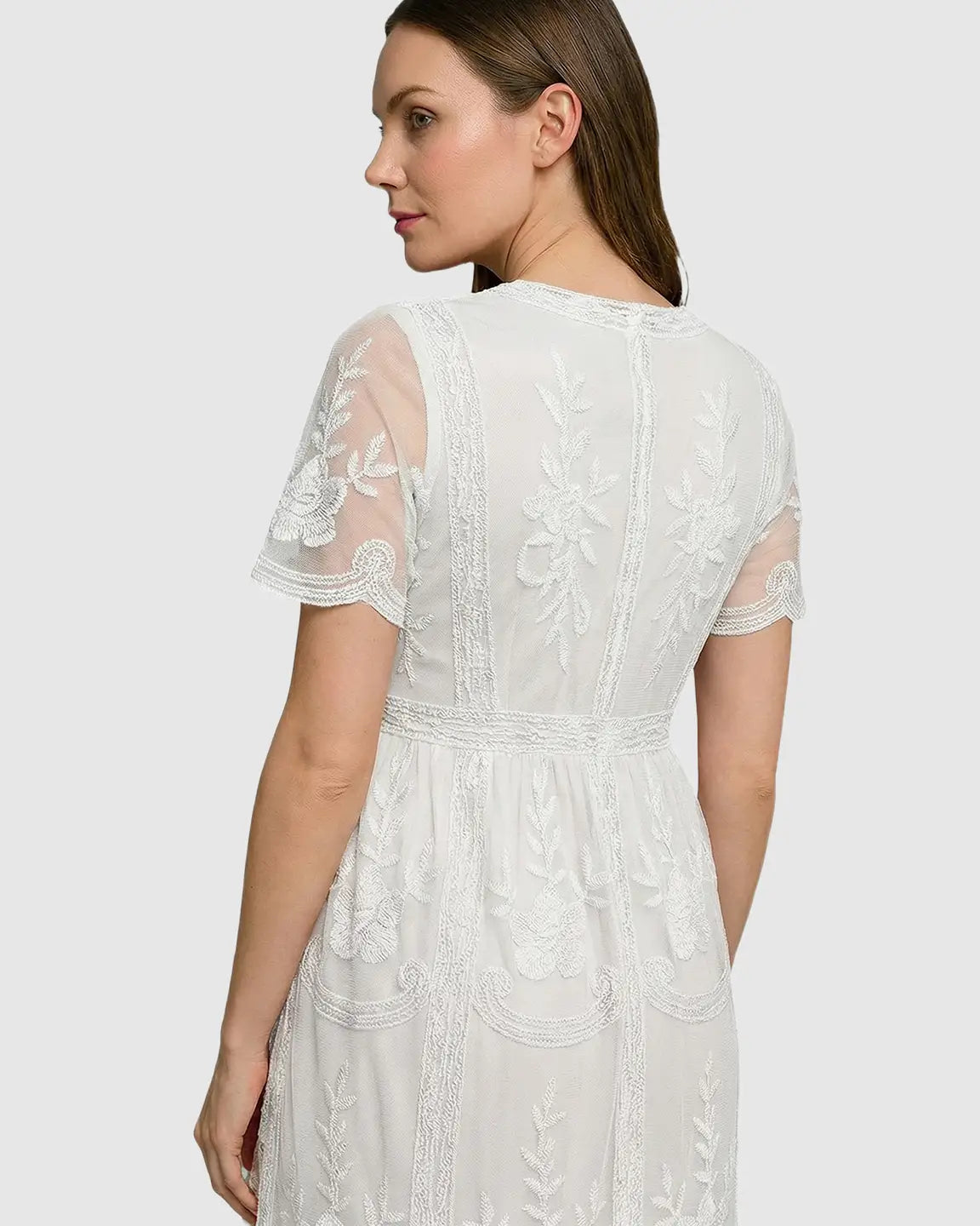 Lace Swing Maternity Midi Dress