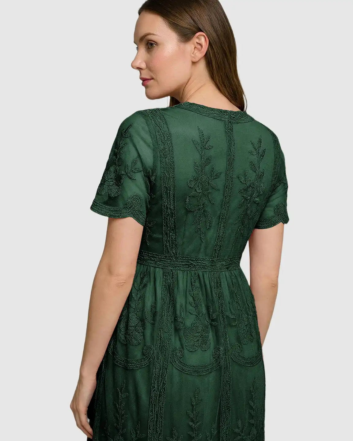 Lace Swing Maternity Midi Dress