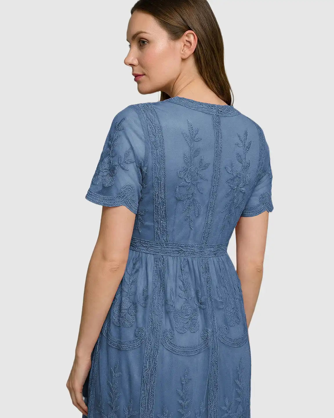 Lace Swing Maternity Midi Dress