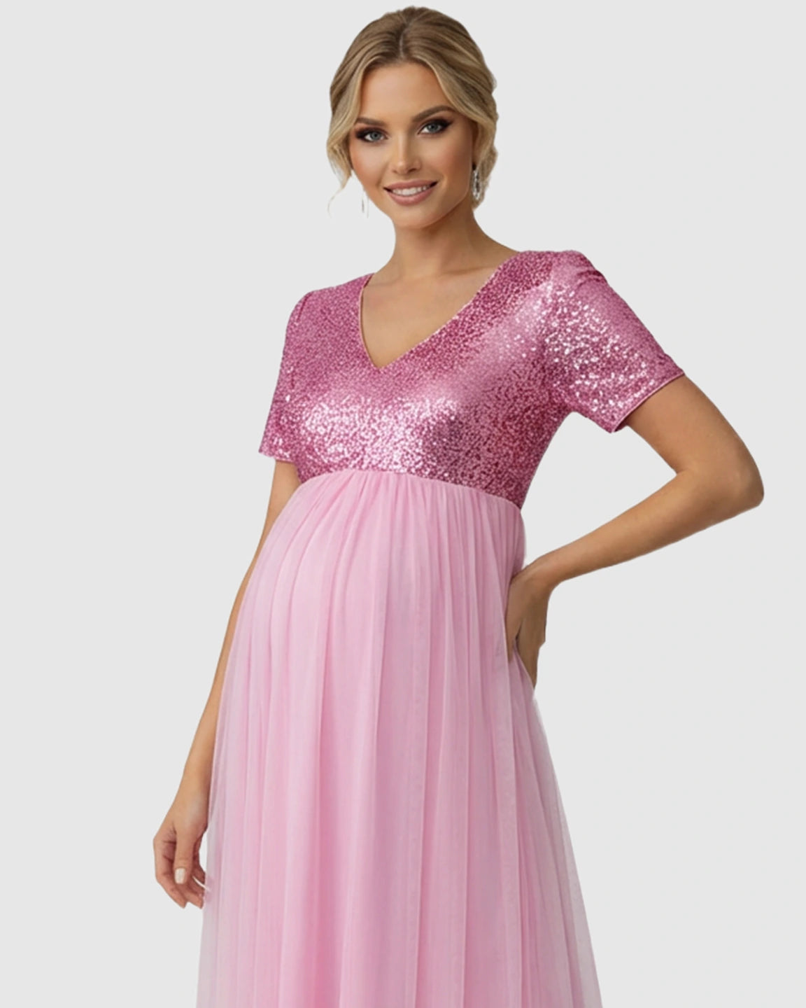 Sequin Bodice Glamorous Maternity Maxi Dress