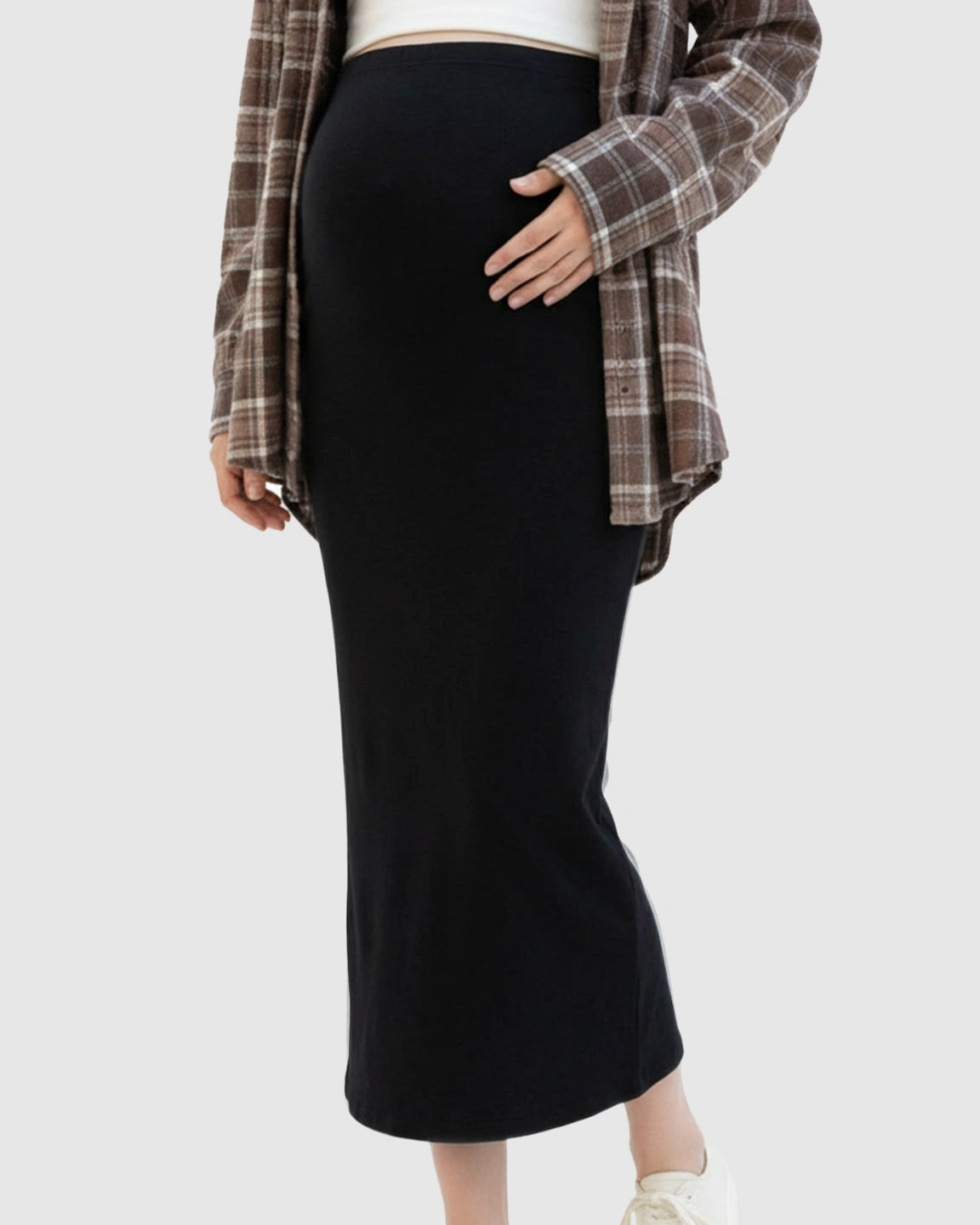 Skin-Friendly Casual Maternity Midi Skirt