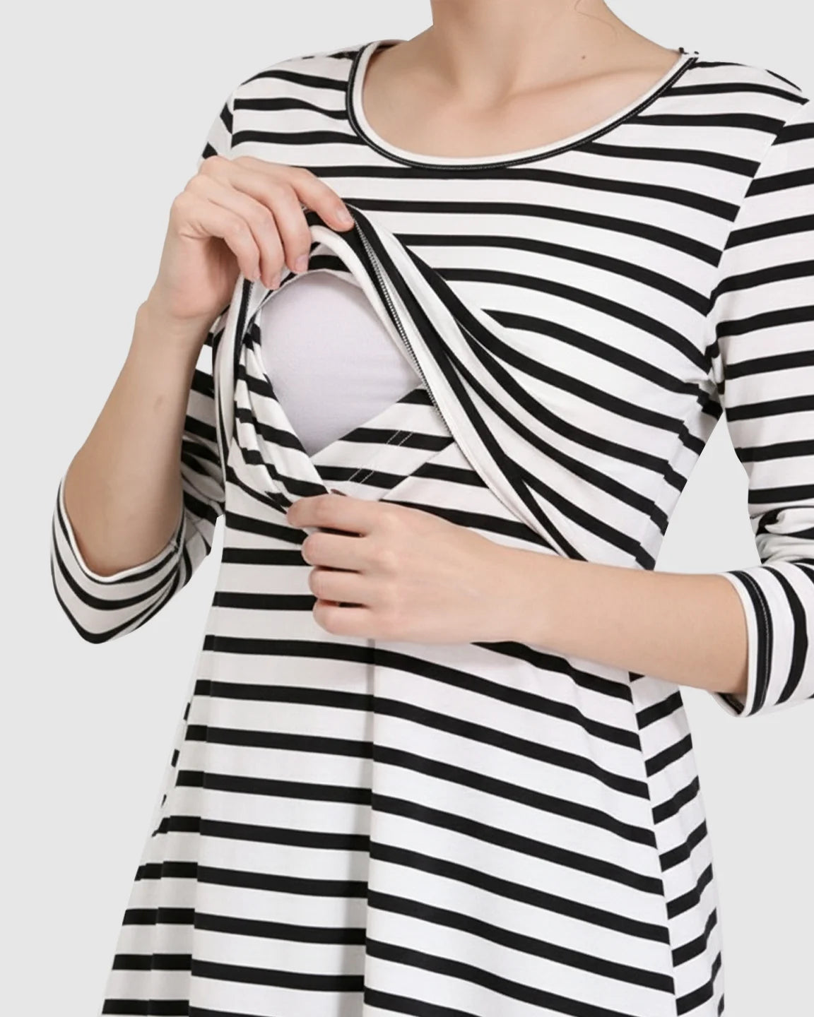 Long-Sleeve Relaxed Fit Maternity & Nursing Dress