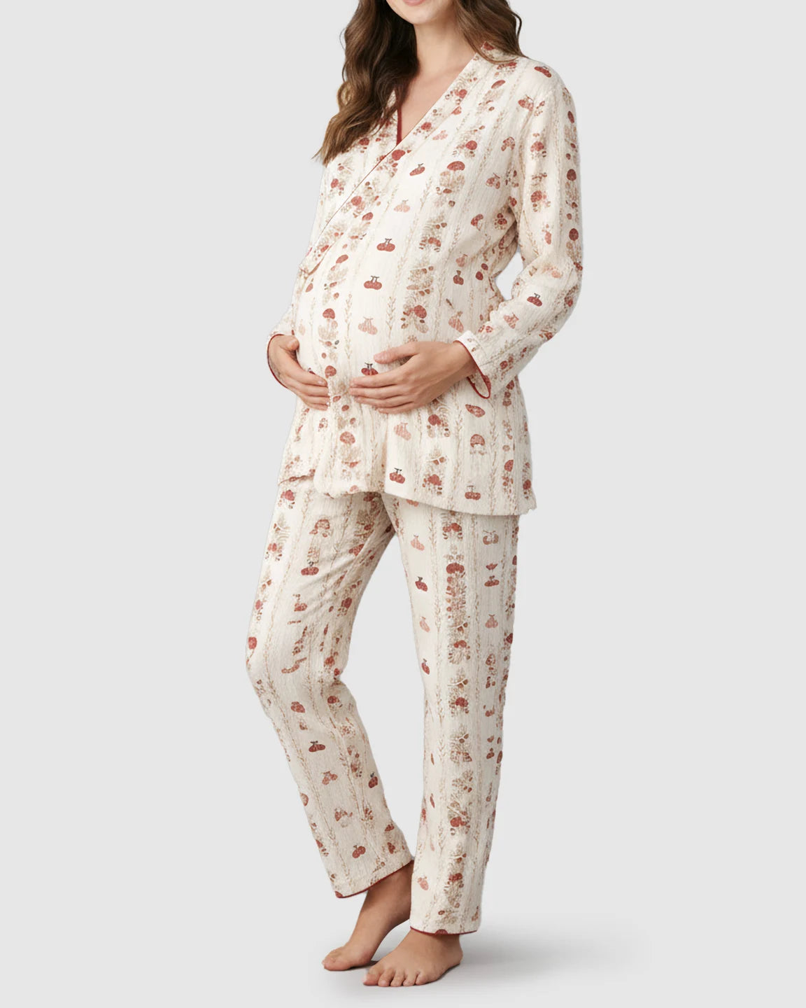 Cotton-Muslin Japanese-Style Maternity Sleepwear Set