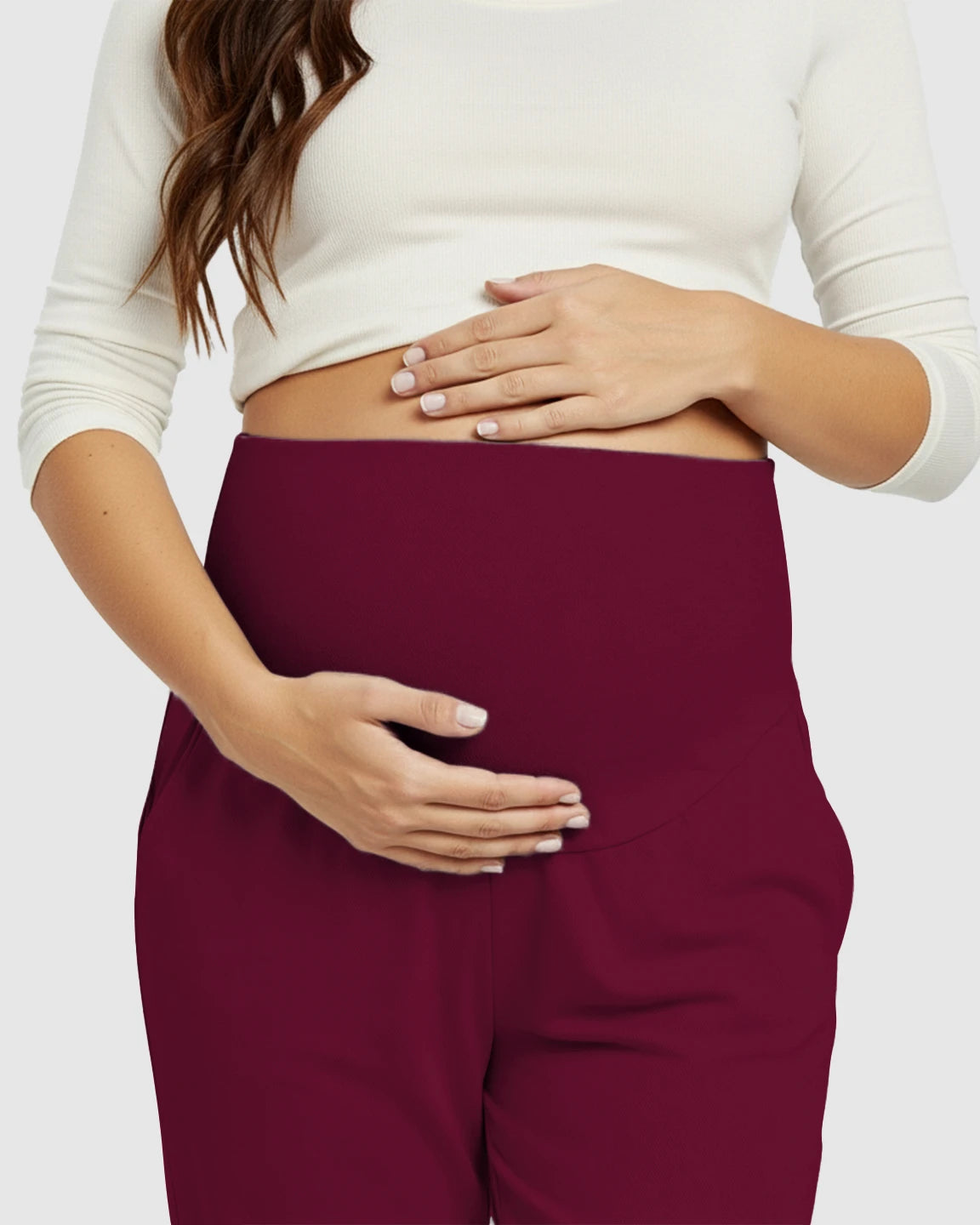 High-Waisted Maternity Capri Pants