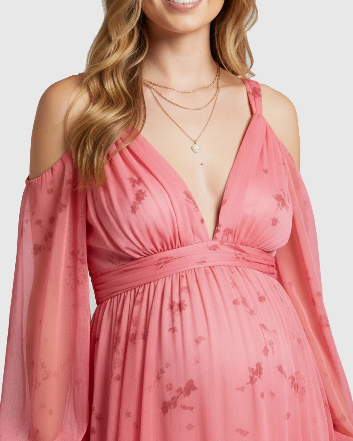 Ethereal Pink Floral Maternity Dress