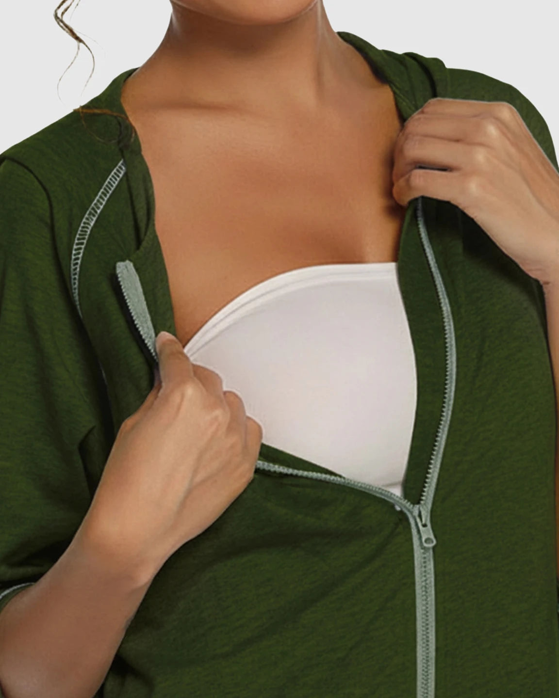 Front Zipper Loose Fit Maternity & Nursing Dress