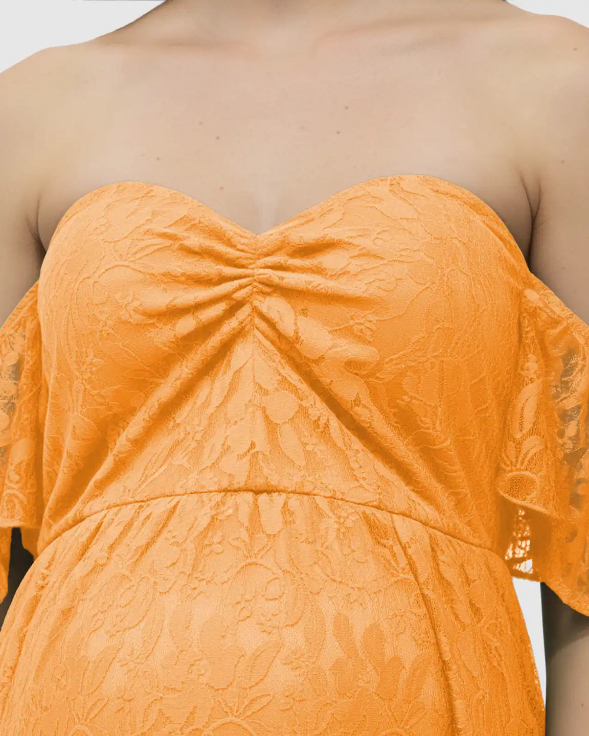 Elegant Lace Off-Shoulder Maternity Photoshoot Dress