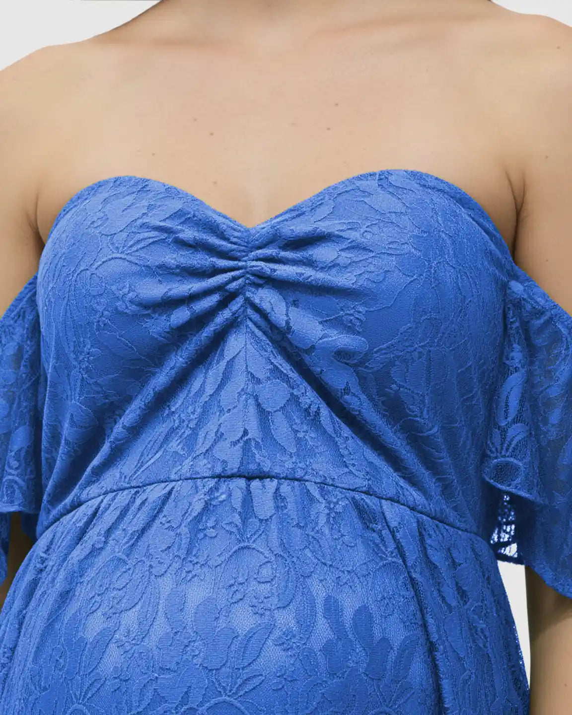 Elegant Lace Off-Shoulder Maternity Photoshoot Dress