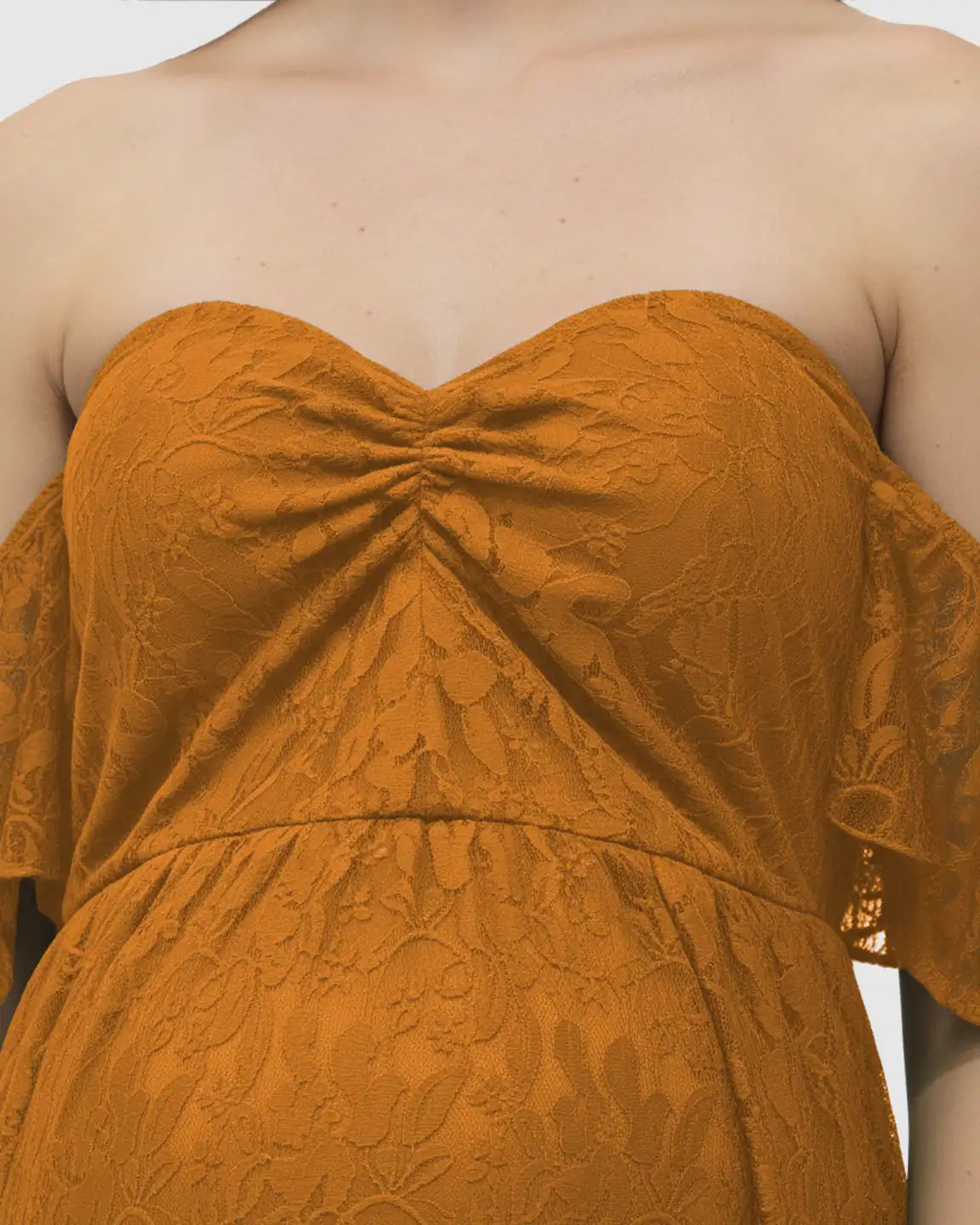 Elegant Lace Off-Shoulder Maternity Photoshoot Dress