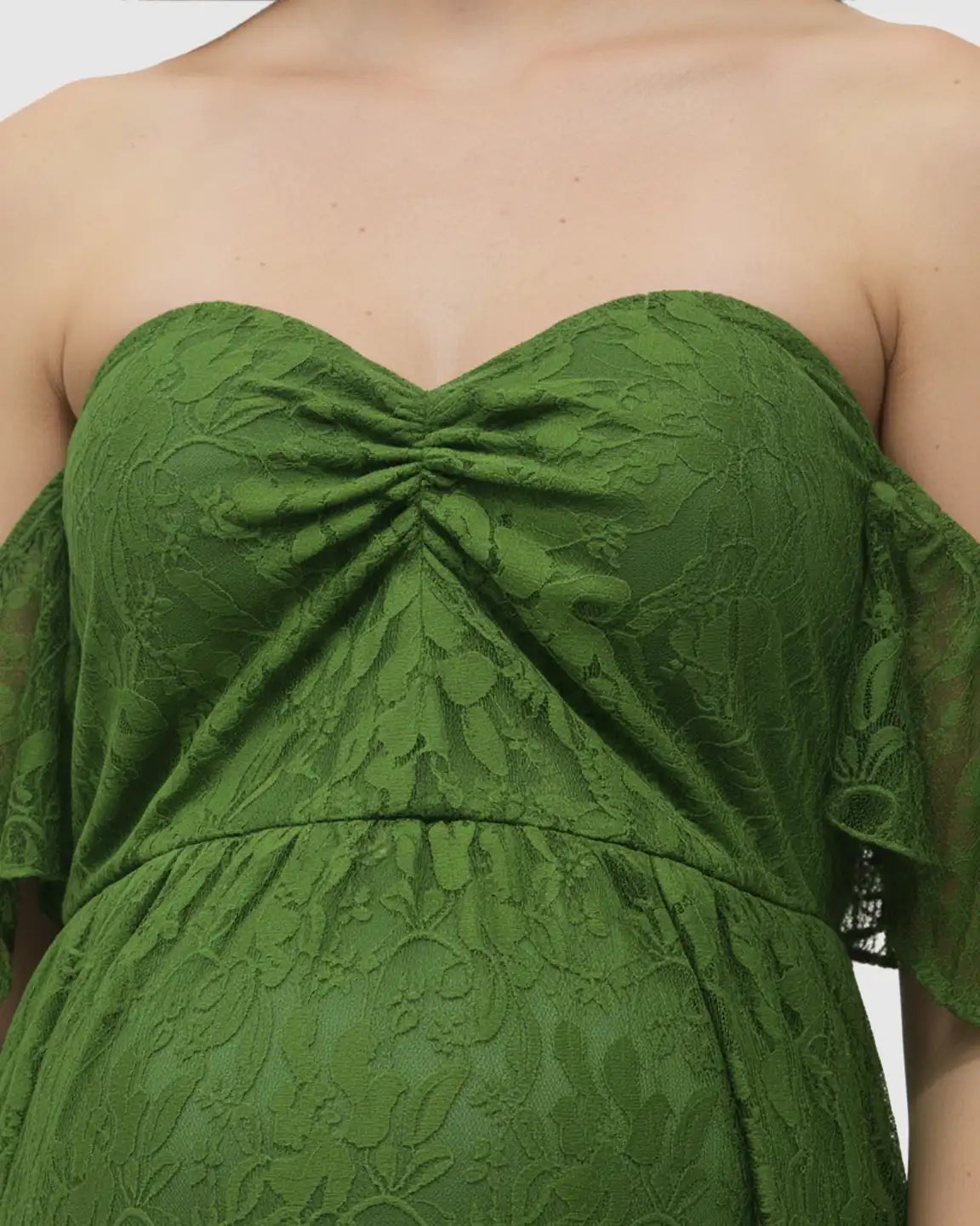 Elegant Lace Off-Shoulder Maternity Photoshoot Dress