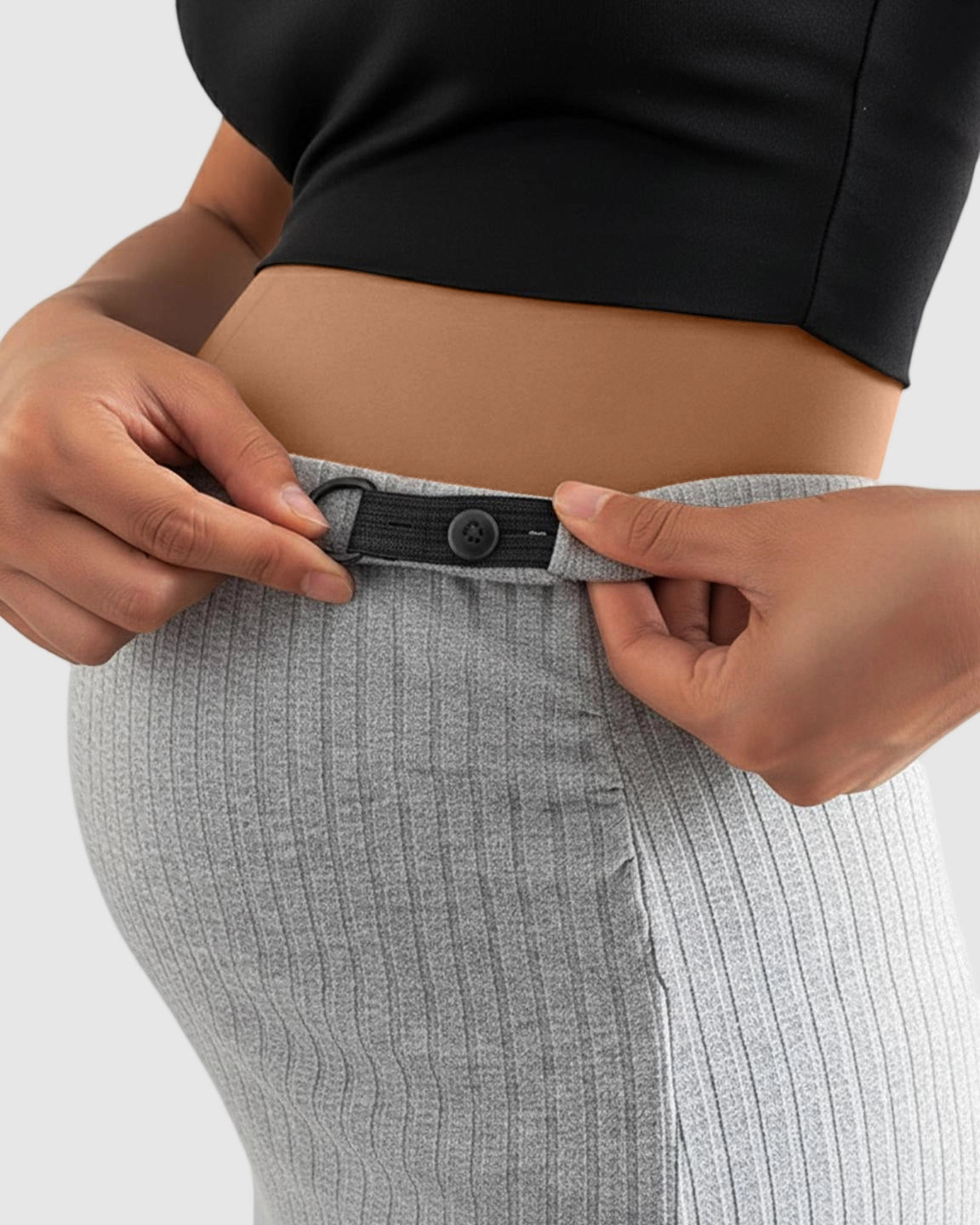 High-Waist Ribbed Maternity Skirt