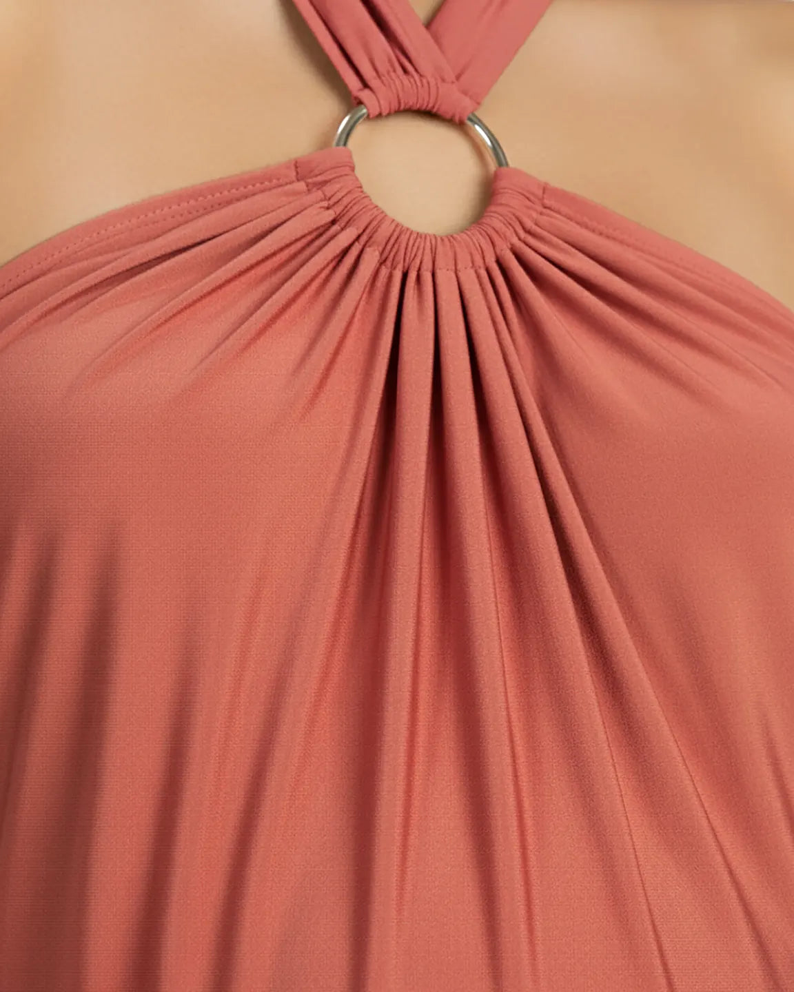 Backless Halter Neck Chiffon Maternity Maxi Dress