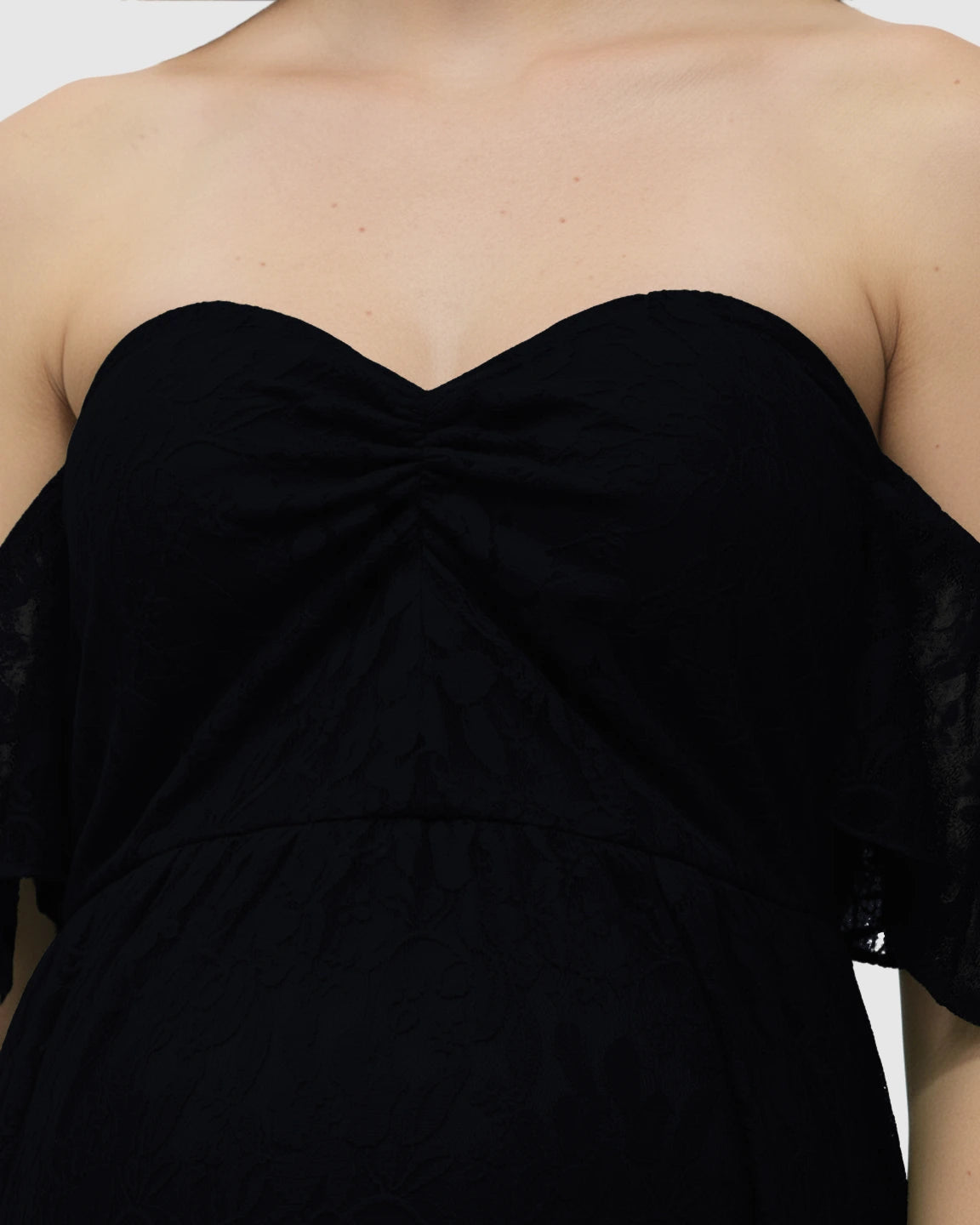 Elegant Lace Off-Shoulder Maternity Photoshoot Dress