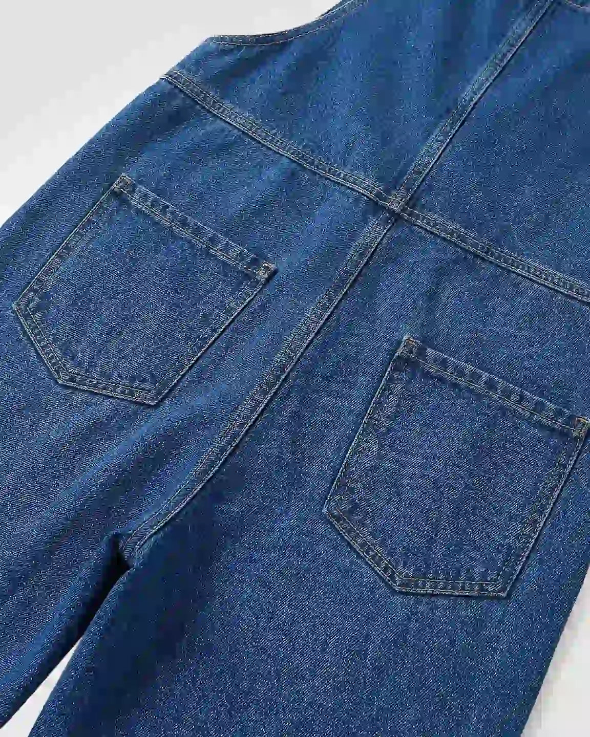 Adjustable Strap Loose Denim Maternity Jumpsuit