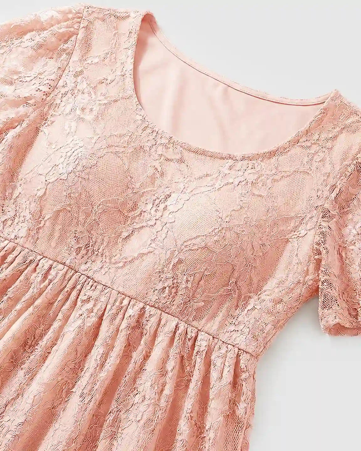 Ruffled Hem Floral Lace Maternity Photoshoot Dress