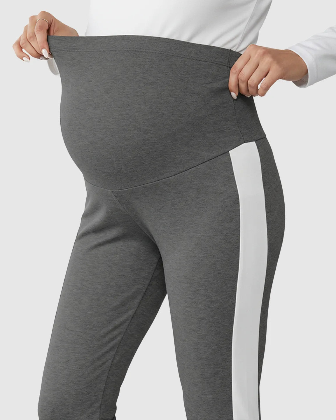 Slitted Side Hem Flared Maternity Pants