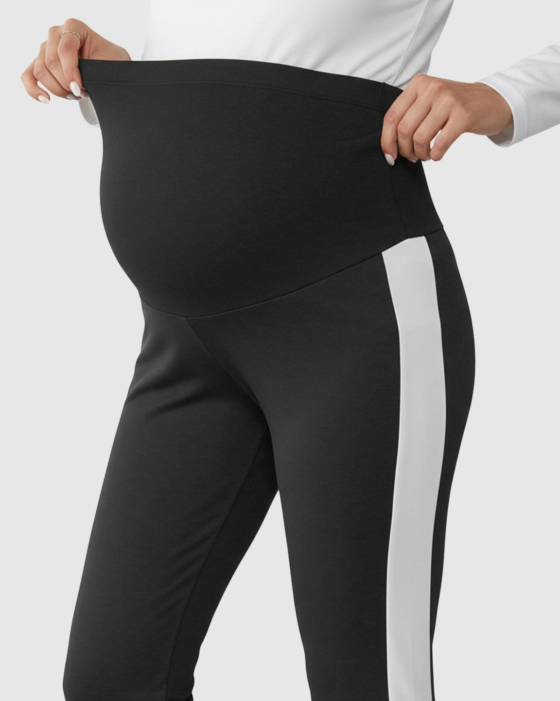 Slitted Side Hem Flared Maternity Pants