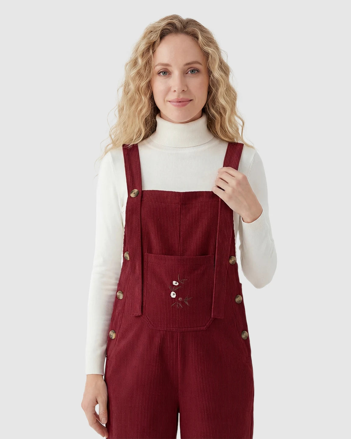 Adjustable Shoulder Straps Dungaree-Style Maternity Jumpsuit