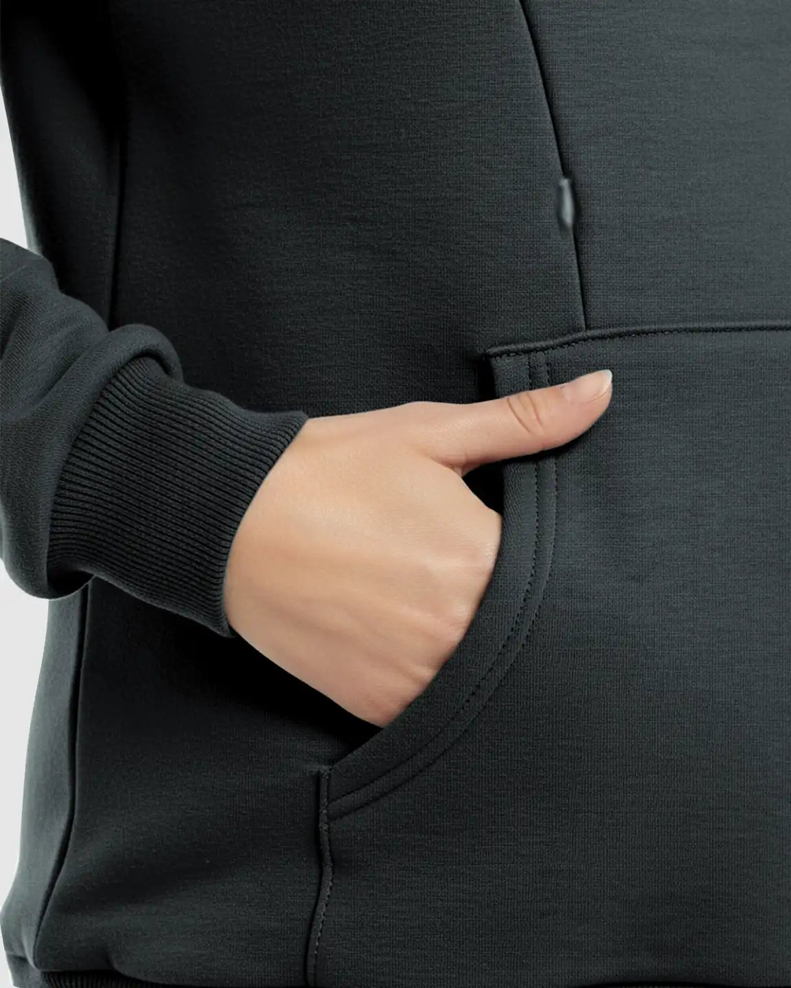 Long-sleeve Kangaroo Pocket Maternity Hoodie