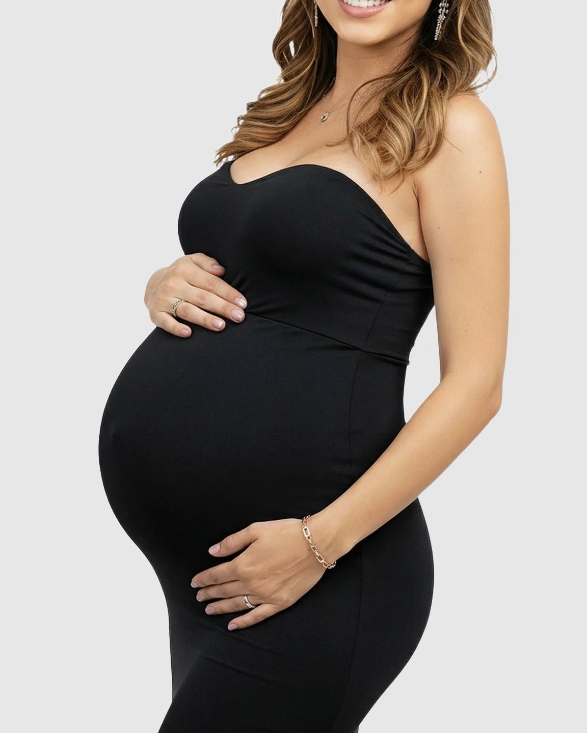 Strapless Sweetheart Neckline Trumpet Silhouette Maternity Gown