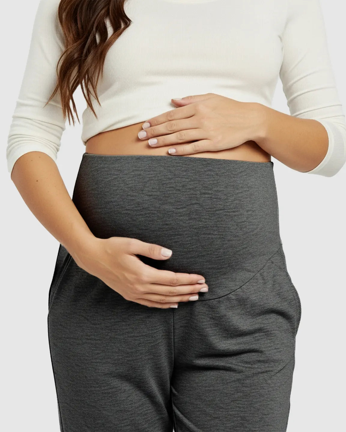 High-Waisted Maternity Capri Pants