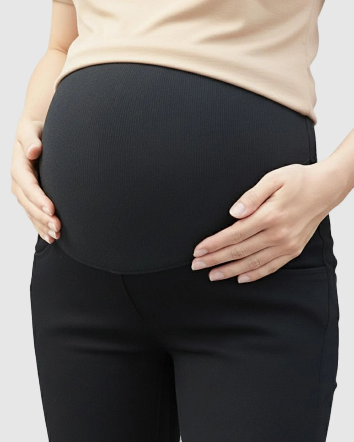 High-Waisted Slim Fit Stretch Maternity Pants
