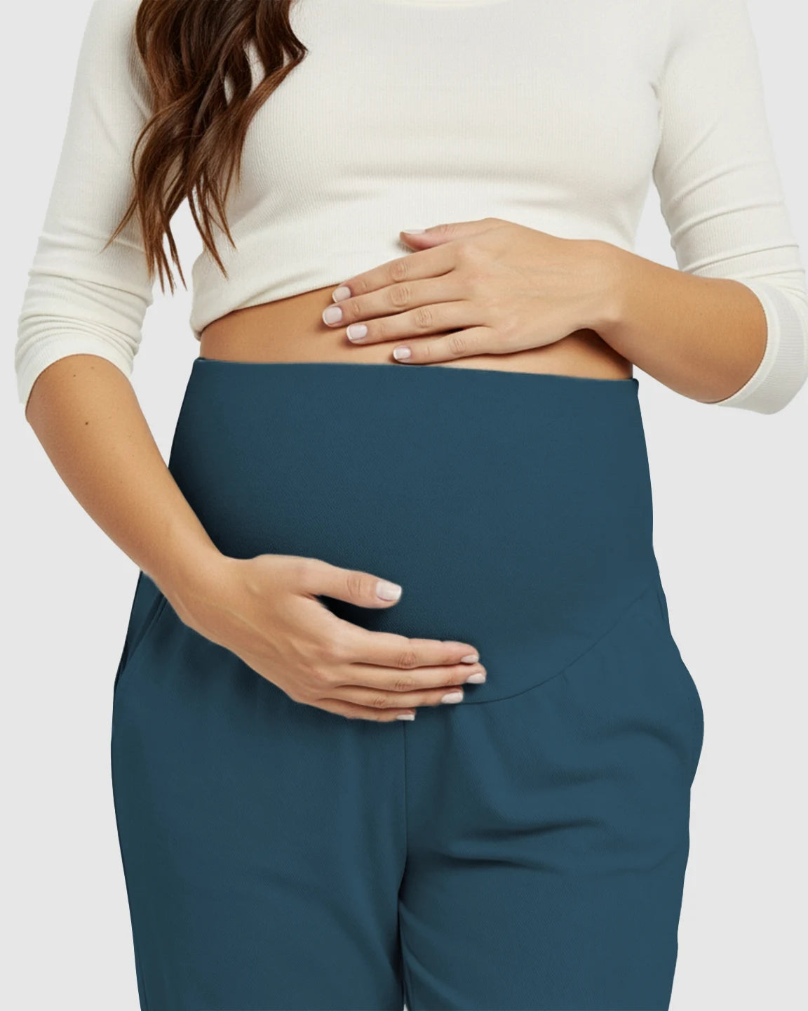 High-Waisted Maternity Capri Pants