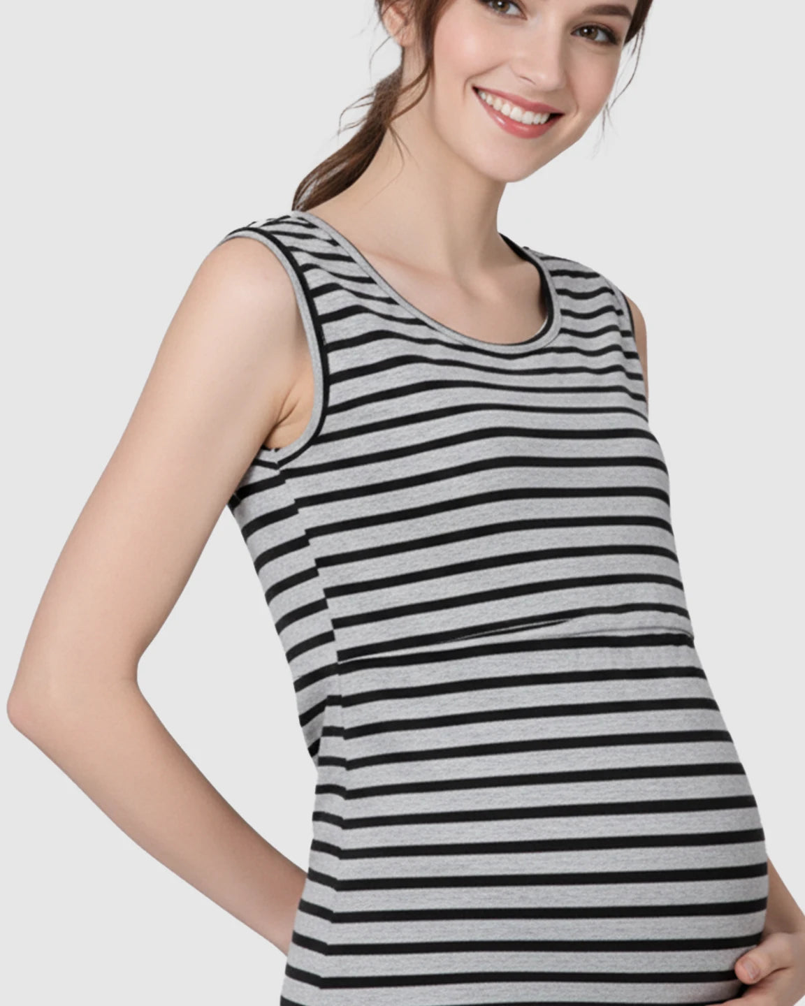 Sleeveless Bodycon Maternity & Nursing Midi Dress