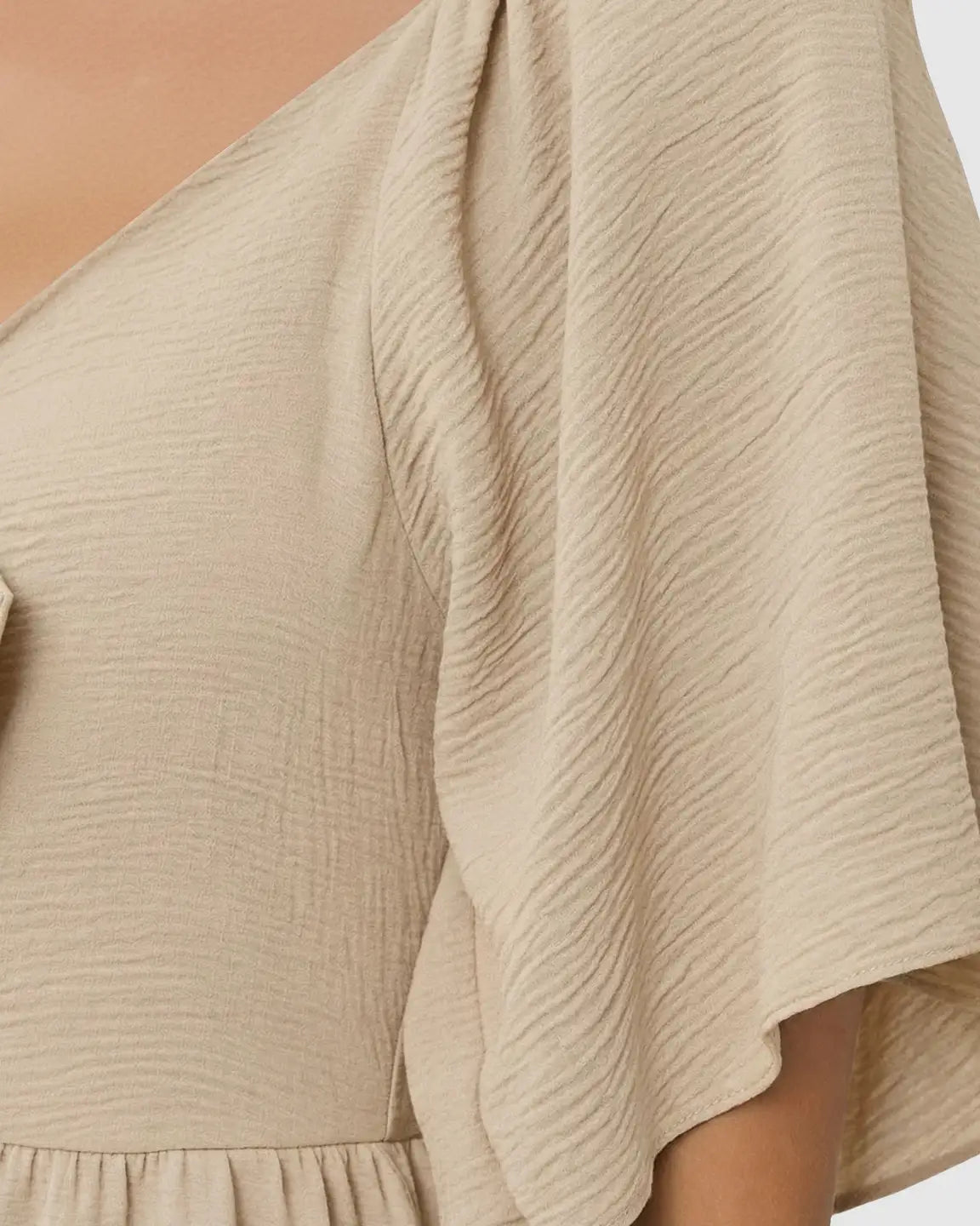 Tie-Knot Front Swing Silhouette Maternity Midi Dress